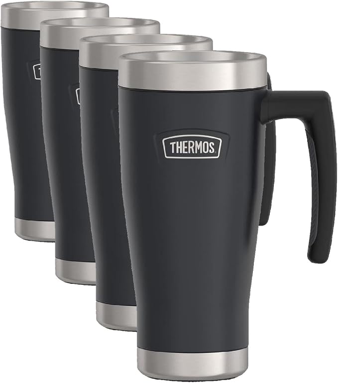 THERMOS ICON SERIES, Stainless Steel Mug, Granite, 16 oz, (Pack of 4)