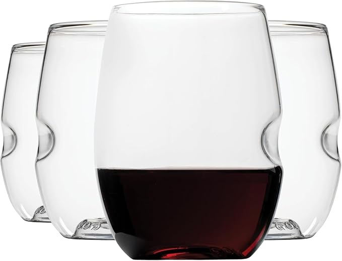 GOVINO Unbreakable Plastic Wine Glasses - Stemless Shatterproof Tritan Glassware, Fancy Cups That Look Like Glass, 16oz, Set of 4