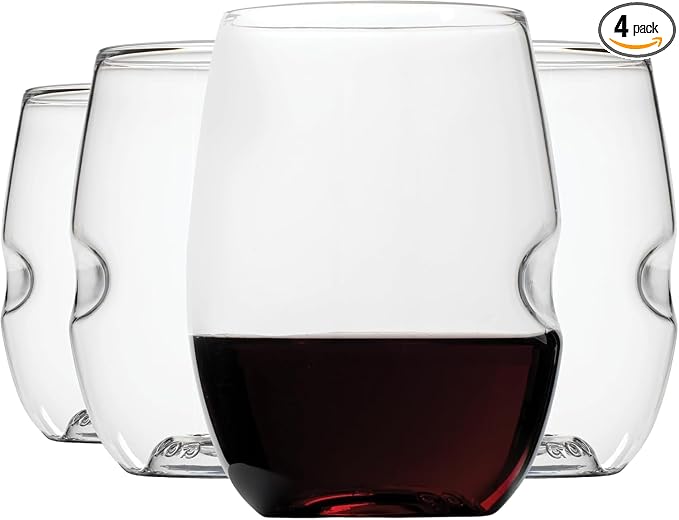 GOVINO Unbreakable Plastic Wine Glasses - Stemless Shatterproof Tritan Glassware, Fancy Cups That Look Like Glass, 16oz, Set of 4