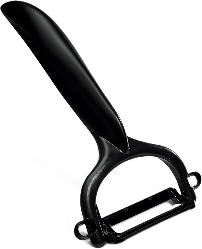 Kyocera Advanced Ceramic Horizontal Y Peeler, Black - | KYOCERA Ceramic Y-Peeler: Ultra-Sharp, Non-Corrosive Blade for Effortless Peeling – Ergonomic & Dishwasher Safe