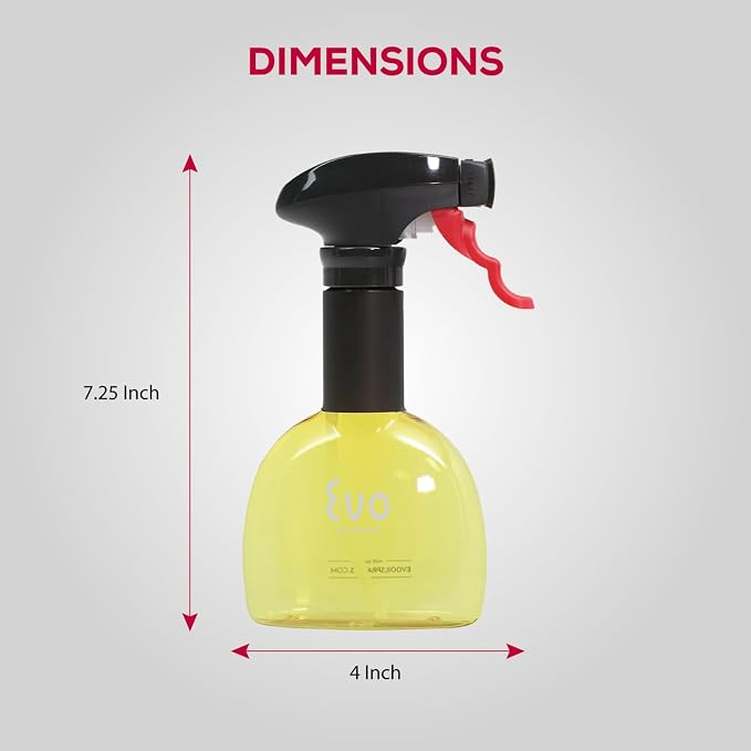 Evo Oil Sprayer Minis, Non-Aerosol for Olive, Cooking Oils, and Vinegars, 8-Ounce Capacity, 1 Each Yellow and Green | Suitable for vinegars