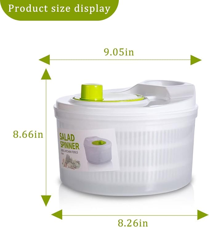 Capacity 3L Salad Spinner Vegetable Washer Fruit Veggie Bowl Collapsible Salad Spinner with Lid Veggie Dryer Set for Kitchen Tools of Lettuce Dryer Salad Shooter Small Salad Spinner
