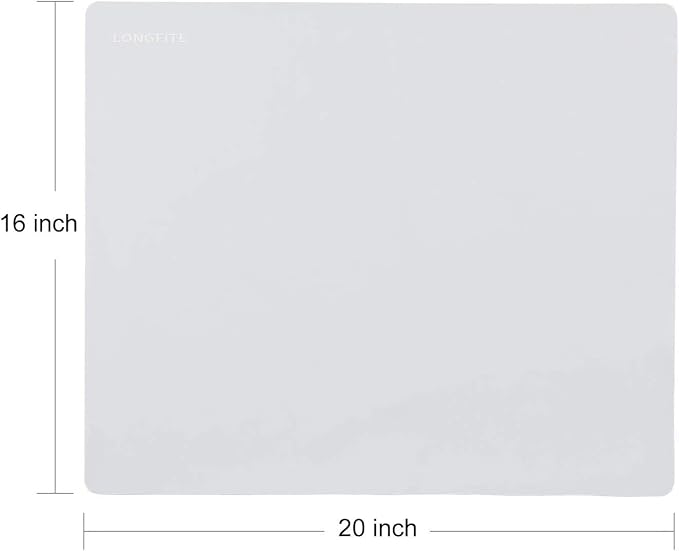 LONGFITE Silicone Baking Mat for Dough Rolling Pastry Fondant Mat Large Nonstick and Nonskid Heat Resistent, Countertop Protector, Dining Table Mat and Placemat (Large, Gray)