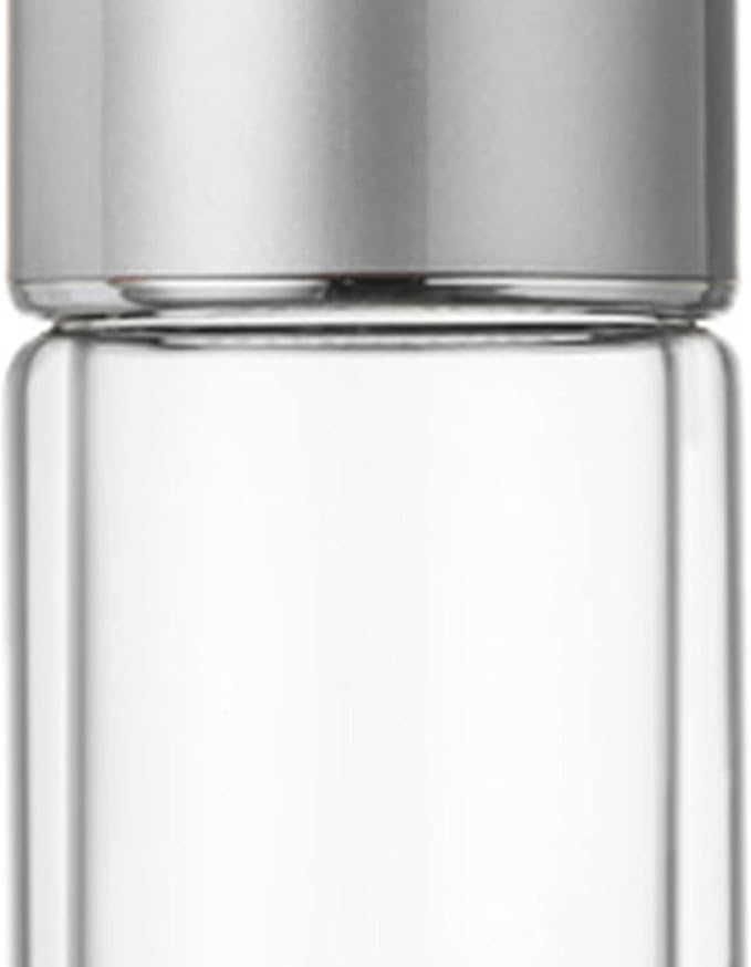 Yosoo Health Gear Tea Infuser Bottle 420ml - Leak-Proof Double Layer Stainless Steel & Glass Tea Bottle with Water Separation for Home, Office & Travel (Silver)