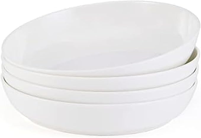 Mikasa Samantha Bone China Lightweight Chip Resistant Set of 4 Pasta Bowls Set, 9 Inch