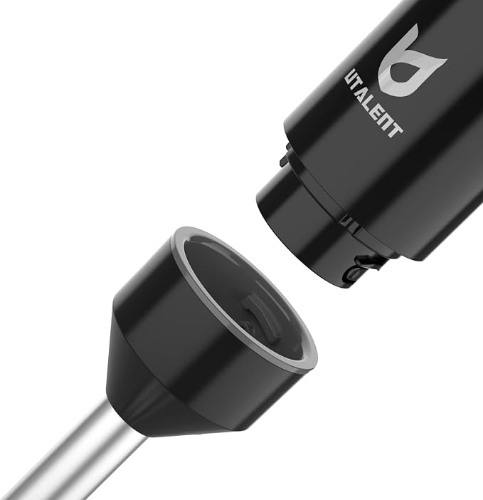 UTALENT Cordless Hand Blender with Chopper for Smoothies, Baby Food & Soups | Variable speed immersion blender, Brushless Motor, USB-C rechargeable, Long-lasting, 500ml chopper, 600ml vessel, Egg whisk
