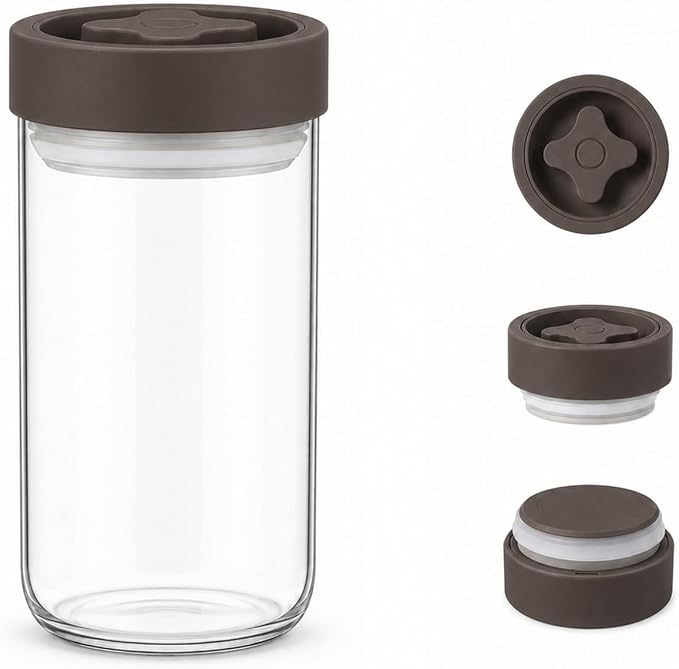 23 oz Airtight Glass Coffee Canister with Twist-Seal Lid