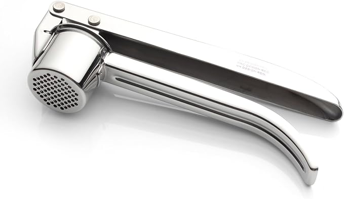 Garlic Press Stainless Steel - Premium Professional Grade Garlic Mincer, Crusher & Peeler Set - Easy Clean, Dishwasher Safe & Rust-proof (B)