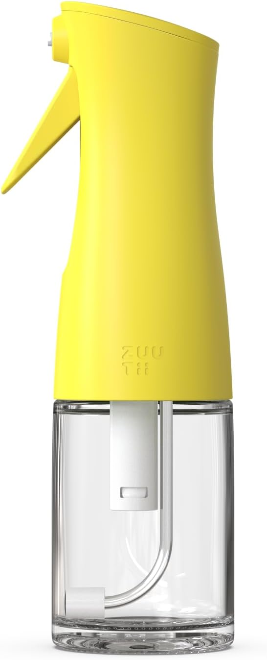 Zuutii Oil Sprayer for Cooking, 170ml Olive Oil Sprayer Mister, Olive Oil Spray Bottle for Salad, BBQ, Continuous Spray with Portion Control, Kitchen Baking, Roasting,Hairstyling,Lemon Yellow