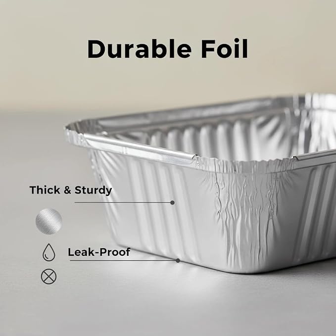 100 Pack 2 Lb Aluminum Loaf Baking Pans, 8.5" x 4.5" x 2.5" Heavy Duty Disposable Loaf Pans,Foil Bread Pans for Baking Holiday Treats Food Storage and Takeout