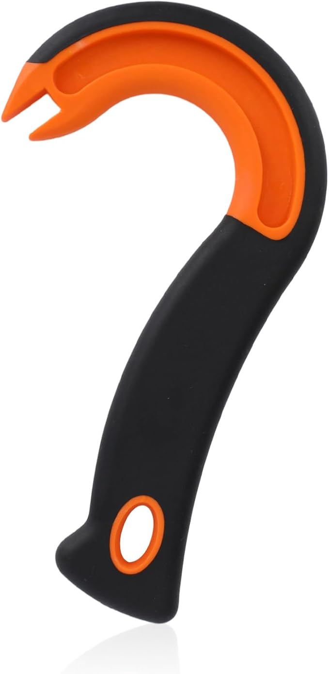 Easy Open Ring Pull Can Opener, J Hook Can Opener Pull Tab with No-Slip Grip for Seniors Kids Weak Hands Manual Soda Beer Pop Top Tin Bottle Jar Lid Lifter Tool (Orange)