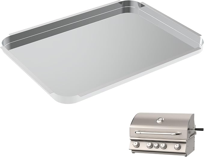 Grease Tray Replacement for Bull 30-Inch Grill Parts，Stainless Steel | 20 7/8″ x 15 5/8″. Fits Bull 30″ Grills – Angus, Outlaw, Lonestar. Rust-proof, Easy-Clean, Catches Grease & Food Drippings.