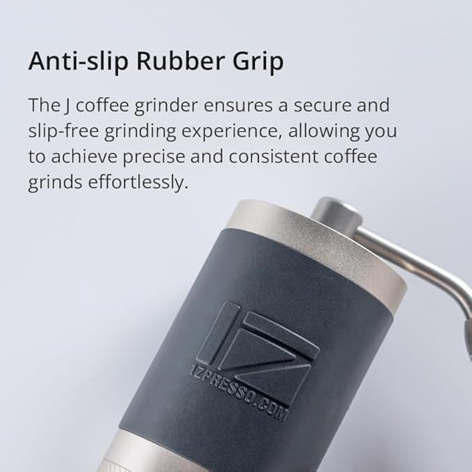 1Zpresso J Manual Coffee Grinder Silver with Assembly Stainless Steel Conical Burr - Numercial Internal Adjustable Setting for Pour Over French Press Cold Brew.
