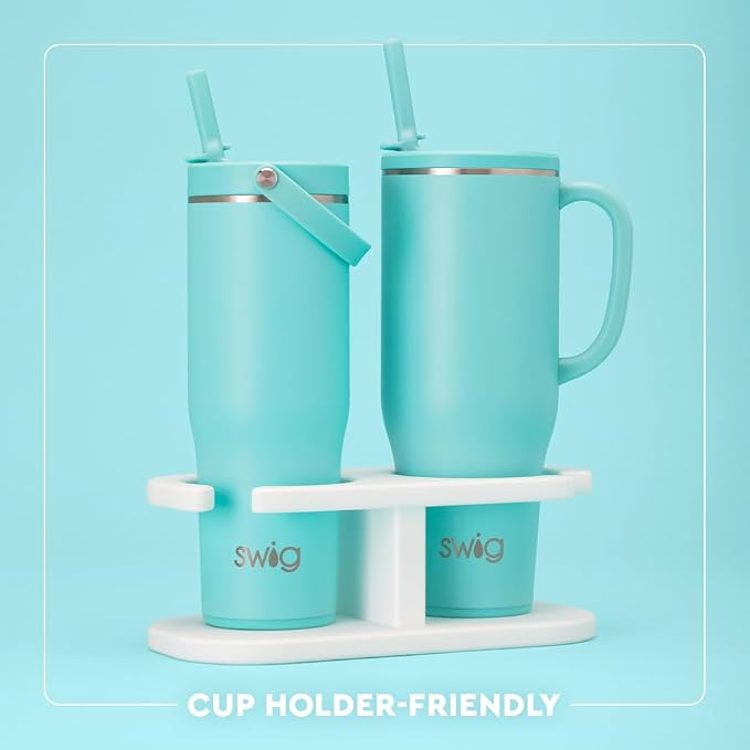 Swig Life 40oz Leakproof Mega Mug with Handle & Straw, Giddy Up | Leakproof Lid - Triple Insulated Stainless Steel - Handle & Straw Included - Cup Holder Friendly - Dishwasher Safe