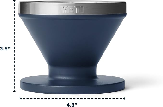 YETI Pour Over Coffee Maker Accessory Ramblers, Designed for Perfect Coffee Extraction Anywhere, Stainless Steel, fits any V60 Filter, Black
