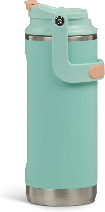 Igloo, 16 oz FlipNSip Tumbler, Reusable Travel Mug, Stainless Steel Insulated Hydration Cup for Hot & Cold Beverages, Seafoam
