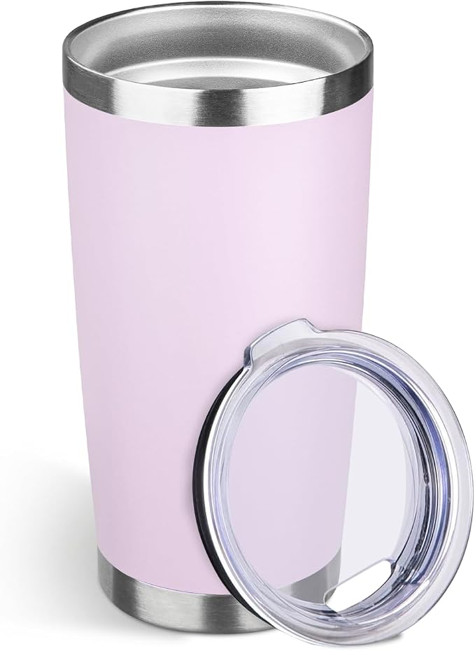 StarSpeed 20oz Stainless Steel Travel Coffee Tumbler,Pale Purple | Travel Coffee Mug,Spill-proof Lid,Double Wall,BPA-free Travel Cups,Insulated Cup Fits Car Cupholders