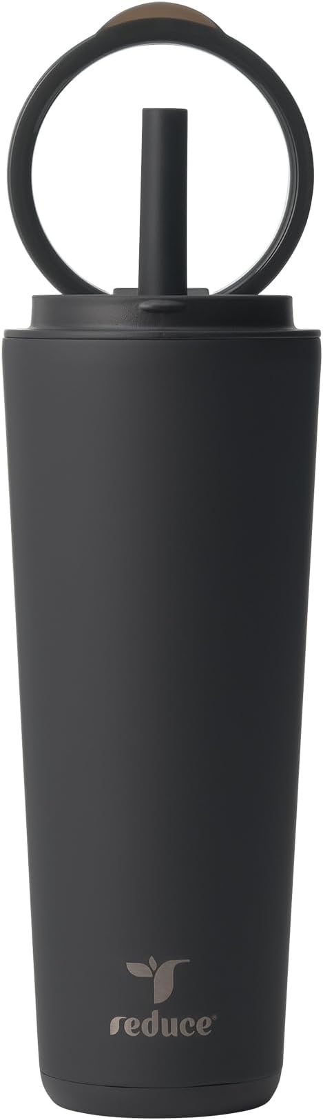 REDUCE Halo 24 oz Stainless Steel Vacuum Insulated Tumbler - Spill Proof Travel Mug with Flip Handle Lid - Keeps Drinks Cold for 32 Hrs - Dishwasher Safe - Cupholder Friendly - Phantom