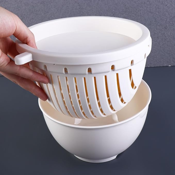 Vctitil Multi-Functional Fast Salad Cutter Bowl - Rotatable Chopping Tool Vegetable Slicer, Food Grade Material Cutting