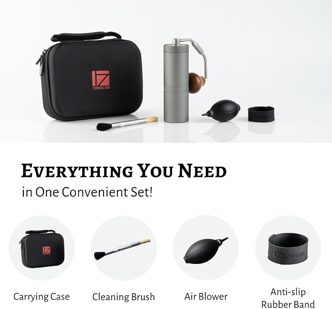1Zpresso X-Ultra Manual Coffee Grinder-Midnight Black, Well-built Sturdy Metal Body, Assembly Stainless Steel Burr, Numerical External Setting, Magnet Catch Cup, Faster Grind Efficiency Portable Mil