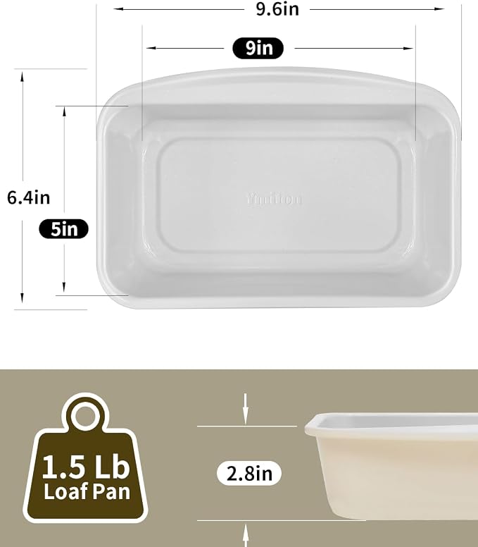 Nonstick Ceramic Bread Loaf Pan with Handle, Sunshine Cream | 9x5 inch, Ceramic Coating, Aluminized Steel, Oven Safe to 550°F, Dishwasher Safe, Non-Toxic, PTFE & PFOA Free
