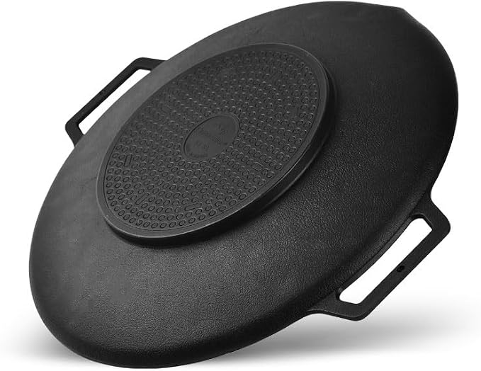 Korean BBQ 2 IH Griddle Grill Pan with Bag, Nonstick Coating, All Stove(Gas, Electric & Induction), Indoor Outdoor Griddle(14in)