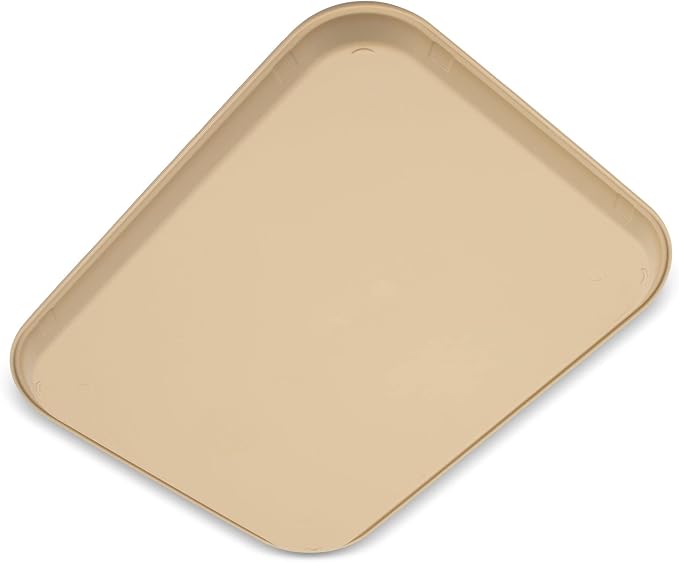 Carlisle FoodService Products Cafe Plastic Fast Food Tray, 14" x 18", Beige (Pack of 2)