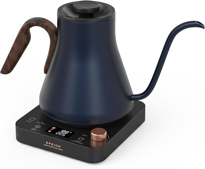 Epeios Gooseneck Electric Kettle 1°F Temperature Control,1200W,0.9L,Blue | Rapid Heating, Precision Pour-Over for Coffee & Tea,Smart Hot water Boiler, 304 Stainless Steel Interior, Auto Shut-Off