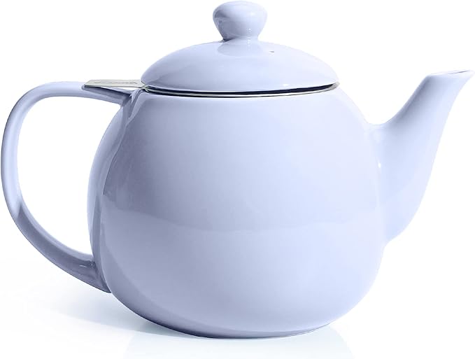 Sweese Teapot, Porcelain Tea Pot with Stainless Steel Infuser, Blooming & Loose Leaf Teapot - 27ounce, Lilac
