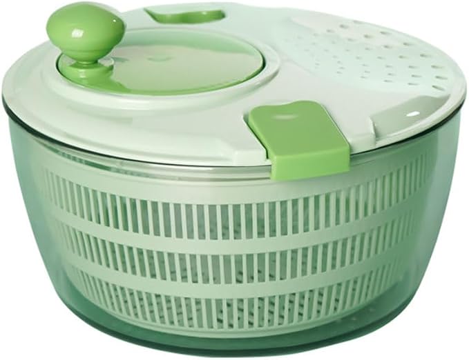Collapsible Salad Spinner, 4L Hand Crank Vegetable Dryer with BPA-Free | BPA-free 4L capacity | Fits most standard sinks | Dishwasher-safe removable basket | Collapsible to 1/3 size
