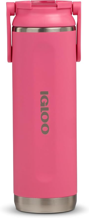 Igloo 20 oz Stainless Steel Tumbler | Sport Sipper Bottle | Thrift Pink