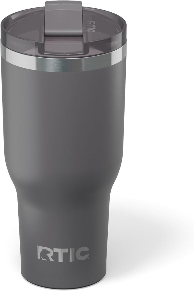 RTIC 40oz Essential Tumbler with Lid, Ceramic Lined, Graphite | Insulated, Stainless Steel Metal, Portable Travel Cup for Hot and Cold Drinks, Coffee, Car, Camping and Travel