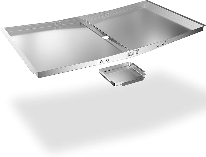 CaptainGrill Grease Tray with Catch Pan - Dyna Glo Grill Replacement Parts | Universal Stainless Drip Pan for Gas Grill Models from Dyna Glo, Nexgrill, Expert Grill, Kenmore, BHG and More(Width 30"-36")