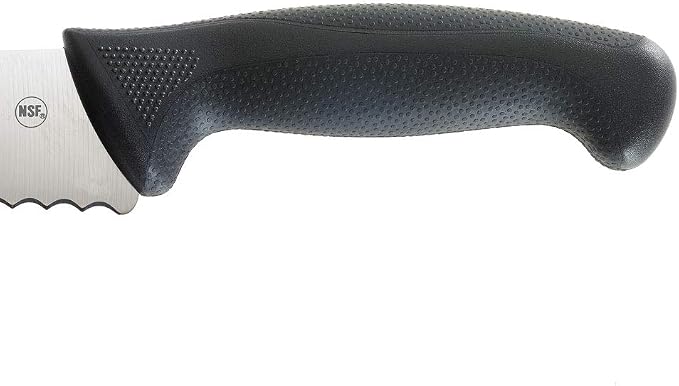 Mercer Culinary M23211 Millennia Black Handle, 10-Inch Left Handed Wavy Edge Wide, Bread Knife