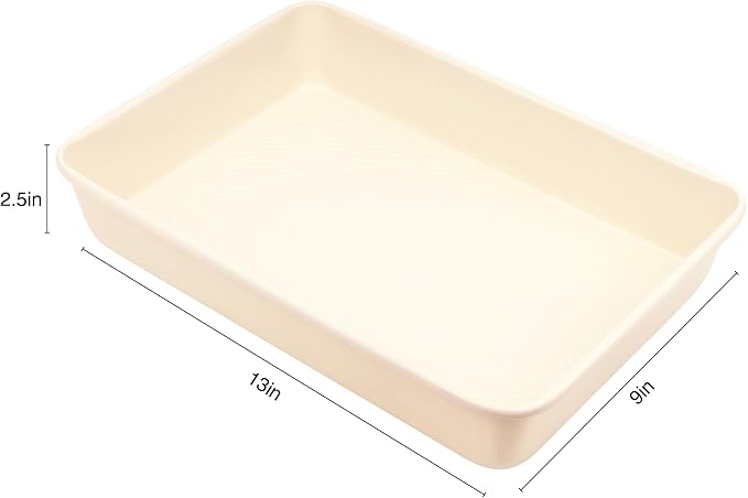 David Burke 13x9 Oblong Baking Pan – Carbon Steel, Non-Stick, PFTE & PFOA Free, Oven Safe with AirFlow Baking Technology – Cream