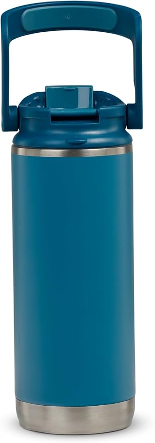 Igloo, 16 oz FlipNSip Tumbler, Reusable Travel Mug, Stainless Steel Insulated Hydration Cup for Hot & Cold Beverages, Blue