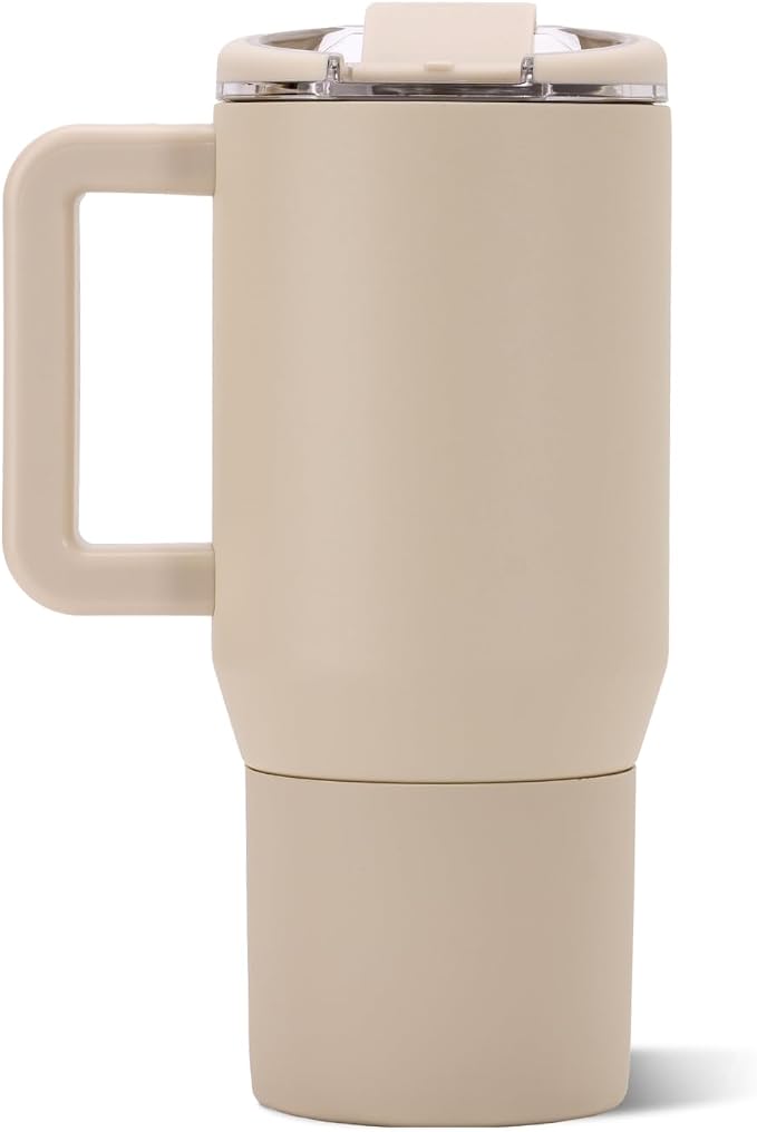 HydroJug Coffee Traveler 20oz Ceramic-Lined Mug with Handle, Dune