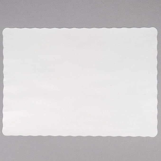 Off-White Colored Paper Placemat with Scalloped Edge - 1000/Case Size: 10" x 14" by Guffman