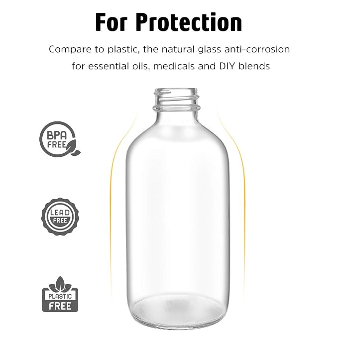 Small Glass Spray Bottle 4 OZ, 2 Pack Empty Clear Glass Spray Bottles | Empty Spray Bottles for cleaning, Plants, Pets, Hair, Durable Spray Nozzle, Fine Mist, Labels, Funnel, Pipettes, Reusable