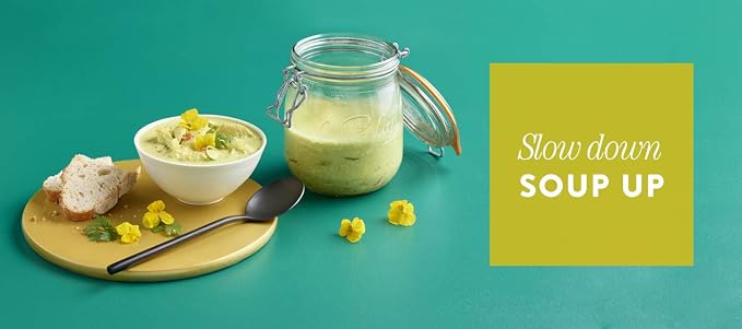 Le Parfait Super Jar 750ml (24oz) Glass Canning Jar, Wire Bail Lid, 4 Pack | Airtight rubber seal for canning, preserving pickles, sauces and whole fruit, fermentation and pantry storage; Made in France