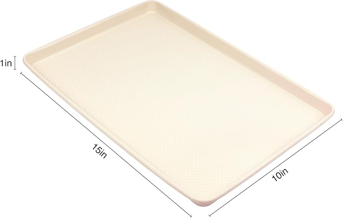 David Burke 17"/15" Cookie Sheets – Carbon Steel, PFTE & PFOA Free, Oven Safe, Non-Toxic, Perfect for Baking and Roasting – Cream (2-Pack)