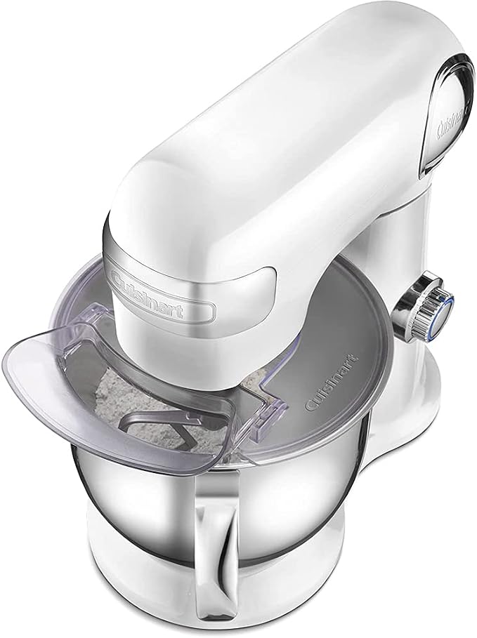 Cuisinart SM-50 Precision Master 5.5-Quart Stand Mixer White Linen Bundle with Deco Chef Pair of Red Heat Resistant Oven Mitt and 1 YR CPS Enhanced Protection Pack