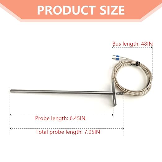RTD RTD Temperature Probe Sensor Grill, Replacement Parts for Traeger Digital Thermostat, Temperature Probe Compatible with Traeger Wood Pellet Grill