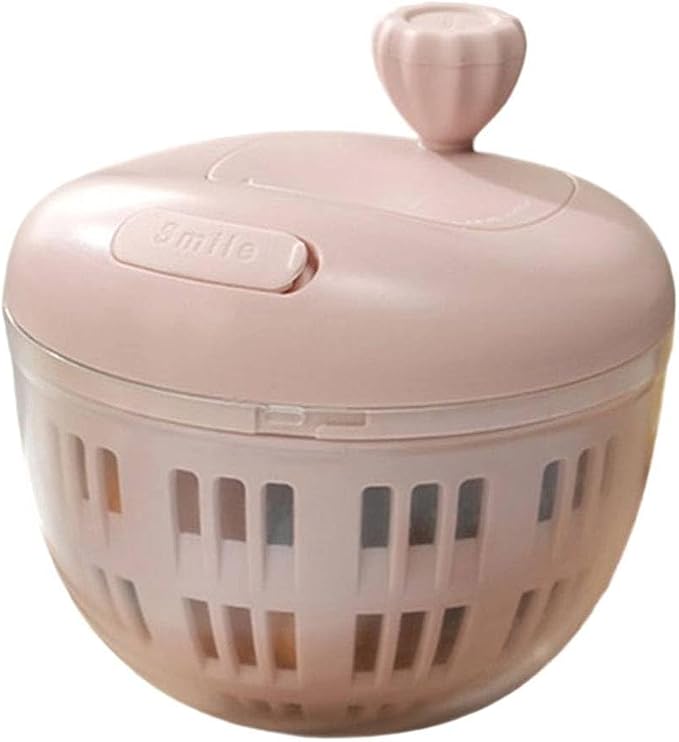 Salad Spinner with Crank Handle and Lock, Large Capacity Vegetable Dehydrator and Spin Dryer Bowl Washing and Drying Lettuce, Greens, Fruits and Vegetables,(Light red)