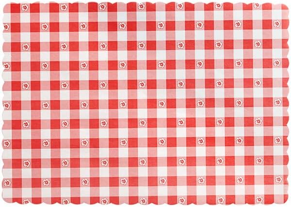 Disposable Paper Placemats – Premium, 50 Pack of Red Scalloped Edge Placemats, Perfect Size 10x 14