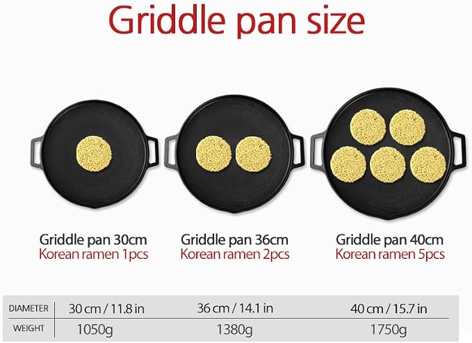Korean BBQ 1 IH Griddle Grill Pan with Bag, Nonstick Coating, All Stove(Gas, Electric & Induction), Indoor Outdoor Griddle(12in)