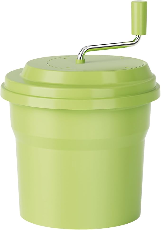 Commercial Salad Spinner, 2.5 Gallon (10QT) Heavy Duty Vegetable Dryer with Ergonomic Aluminum Handle, Sealed Gearbox, Dries Up to 3–4 Heads of Lettuce