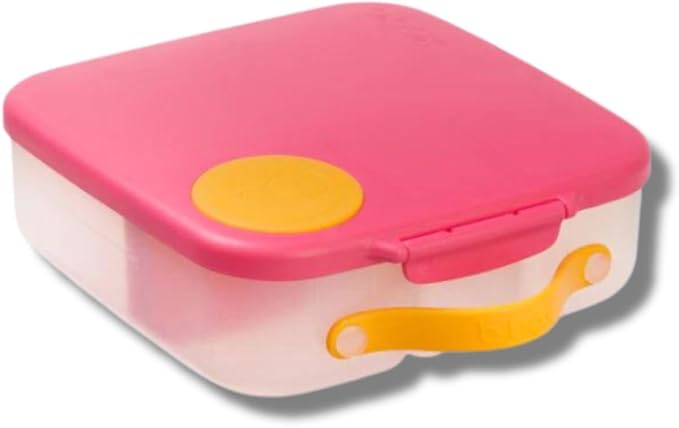 b.box Lunch Box, 8.5 Cup Bento Box for All Ages, Snack Box Food Containers | Lunch Box Kids + Adults, Lunch Containers, 4 Compartments, Leak Proof, Dishwasher Safe, BPA Free, PFAS Free—Strawberry Shake