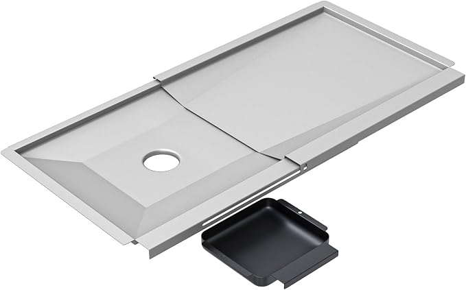 SafBbcue Replacement Grease Tray with Catch Pan for Royal Gourmet 5-Burner | Stainless Drip Pan Fits Royal Gourmet 5-Burner GA5401T/GA5403B/GA5403C. Sloped design, Leak-proof, Easy Slide-in Install.