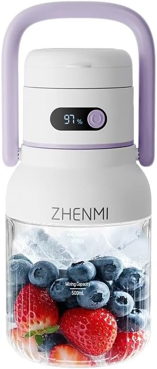 Portable Blender, Personal Smoothie & Shake Blender, 33oz BPA-Free Vessel, Leakproof Lid with Sip Spout, USB-C Rechargeable, Detachable & Easy-to-Clean, Purple